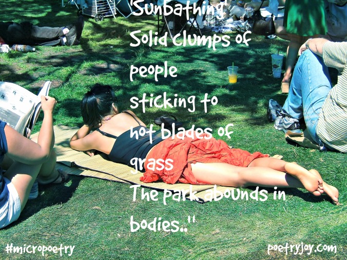bodies ~ sunbathing in the park poem pin image