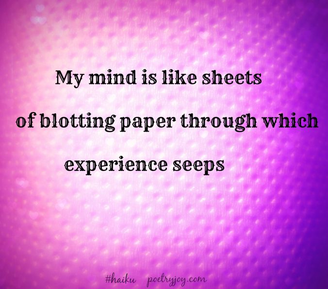 blotting paper haiku PJ