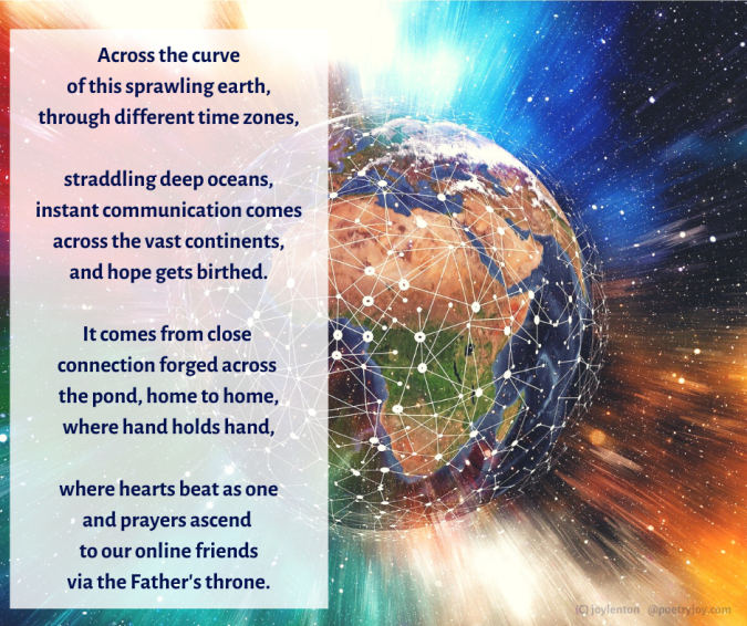 connections - earth - globe - network - making connections poem excerpt (C) joylenton @poetryjoy.com